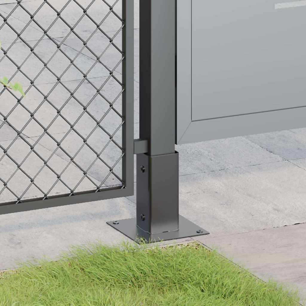 vidaXL Post Bases Square 12 pcs Anthracite 61x61 mm Powder-coated Steel 4