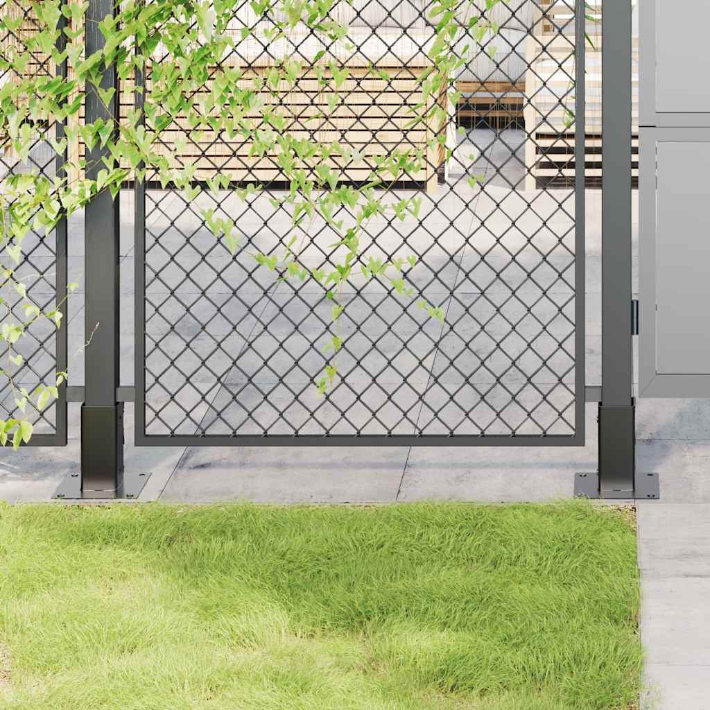 vidaXL Post Bases Square 12 pcs Anthracite 61x61 mm Powder-coated Steel 1