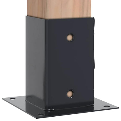 vidaXL Post Bases Square 12 pcs Anthracite 81x81 mm Powder-coated Steel 6