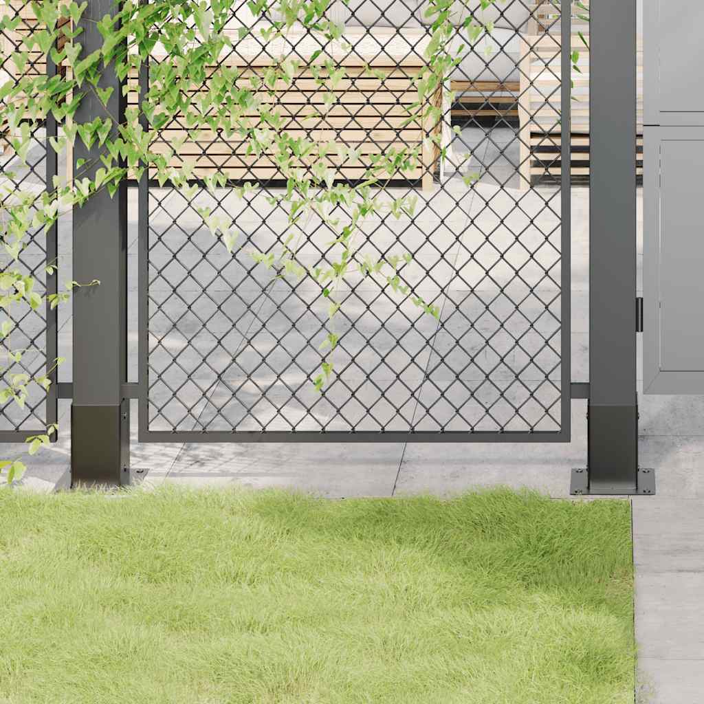 vidaXL Post Bases Square 12 pcs Anthracite 81x81 mm Powder-coated Steel 1