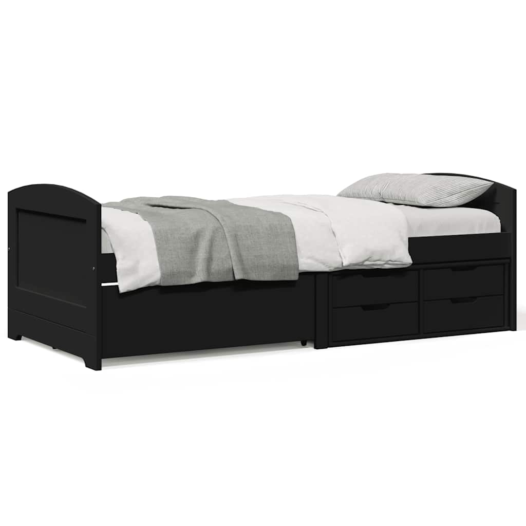 Day Bed with 5 Drawers without Mattress "IRUN" 90x200 cm Black