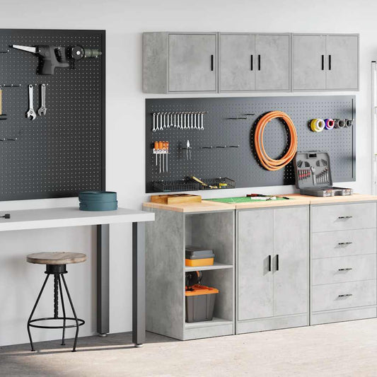 Garage Cabinets 2 pcs Engineered Wood 2 Shelves Concrete grey 40 x 51 x 85 cm