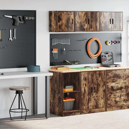 Garage Cabinets 2 pcs Engineered Wood 2 Shelves Smoked oak 40 x 51 x 85 cm