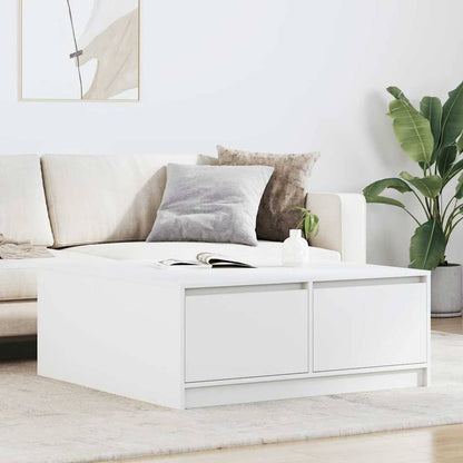 Coffee Table with Drawers 70,5x70x40 cm White 100 cm 100 cm