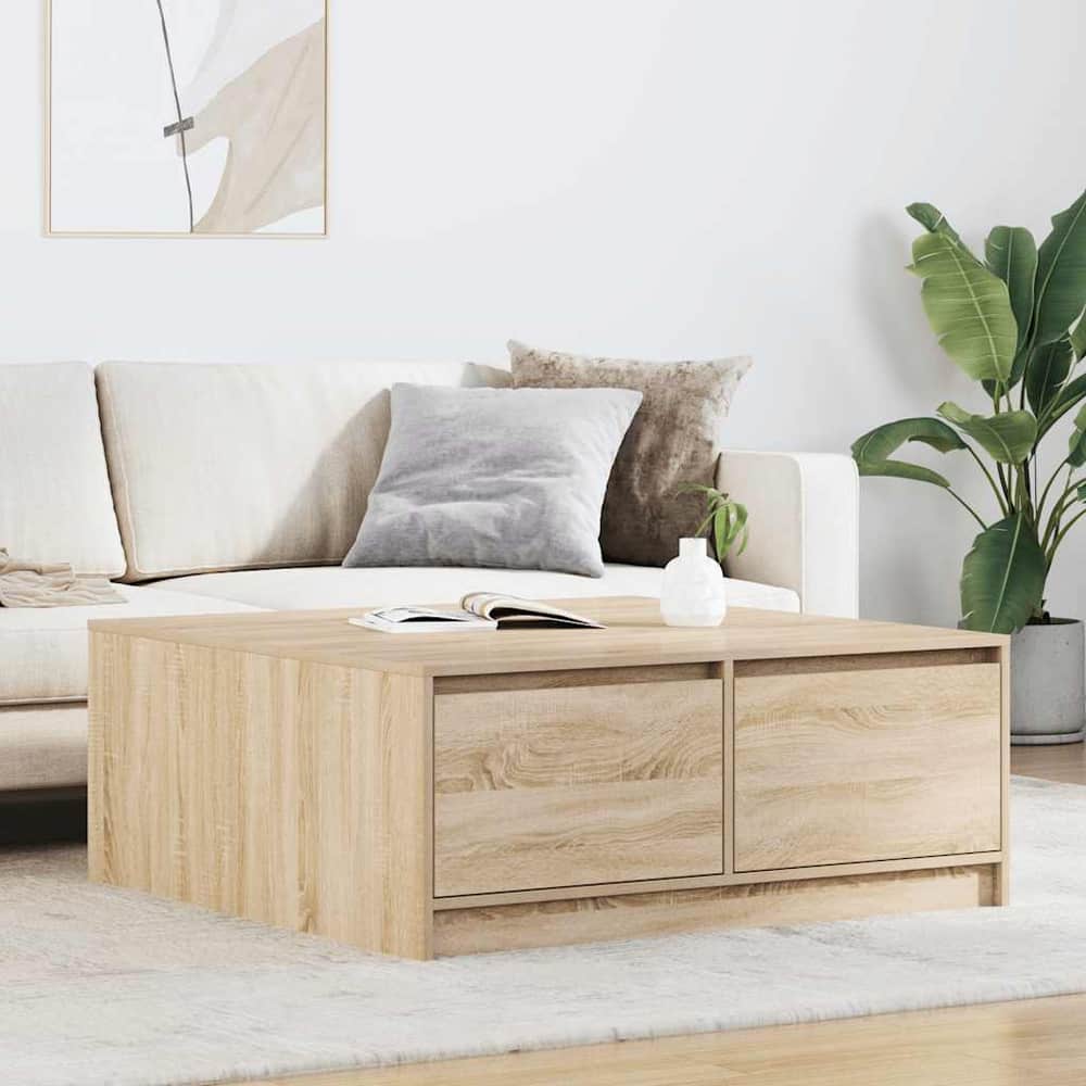 Coffee Table with Drawers 70,5x70x40 cm Sonoma oak 100 cm 100 cm