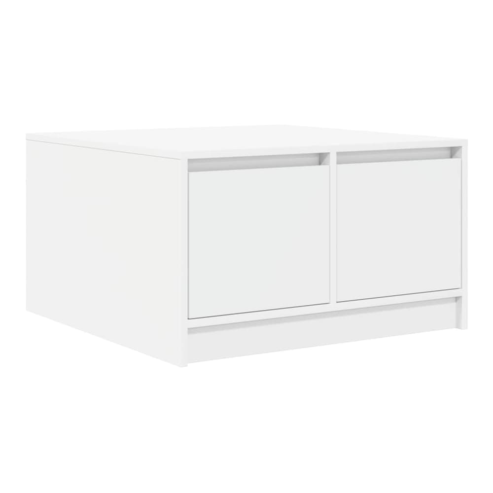 Coffee Table with Drawers 70,5x70x40 cm White 70.5 cm 70 cm