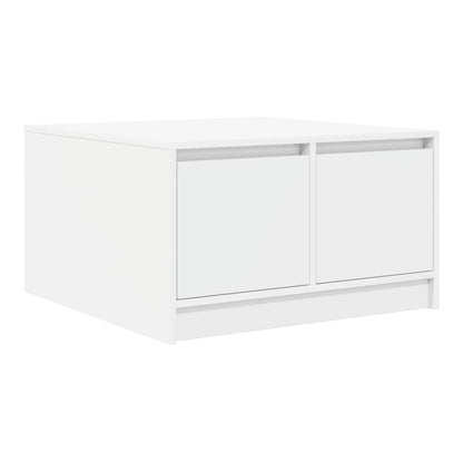 Coffee Table with Drawers 70,5x70x40 cm White 70.5 cm 70 cm