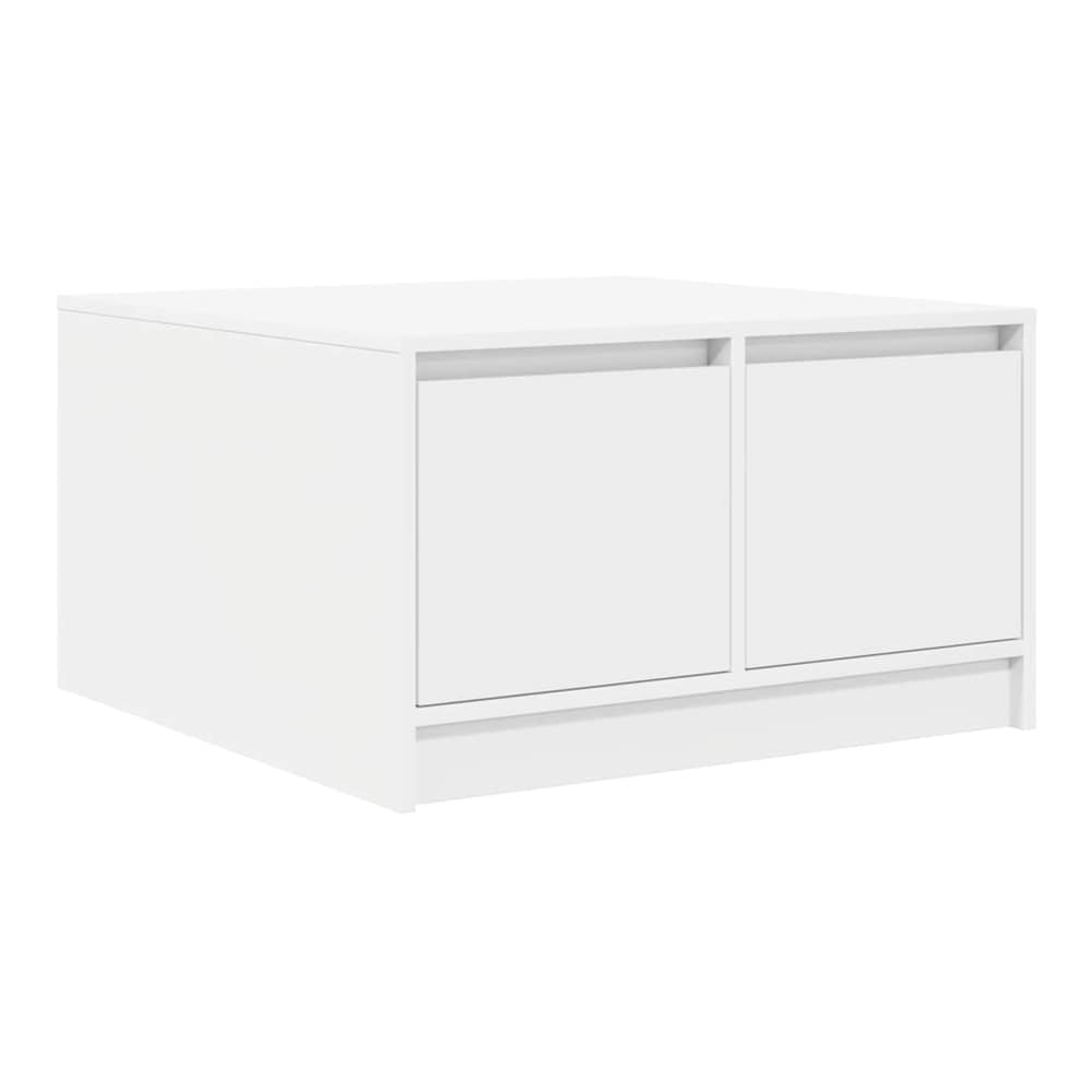 Coffee Table with Drawers 70,5x70x40 cm White 70.5 cm 70 cm