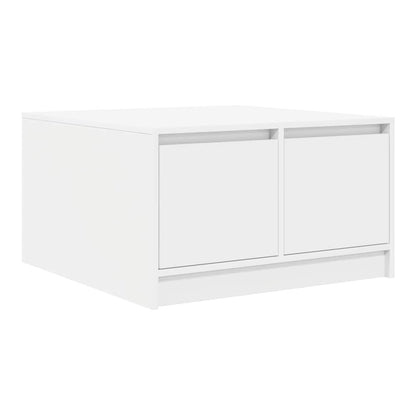 Coffee Table with Drawers 70,5x70x40 cm White 70.5 cm 70 cm