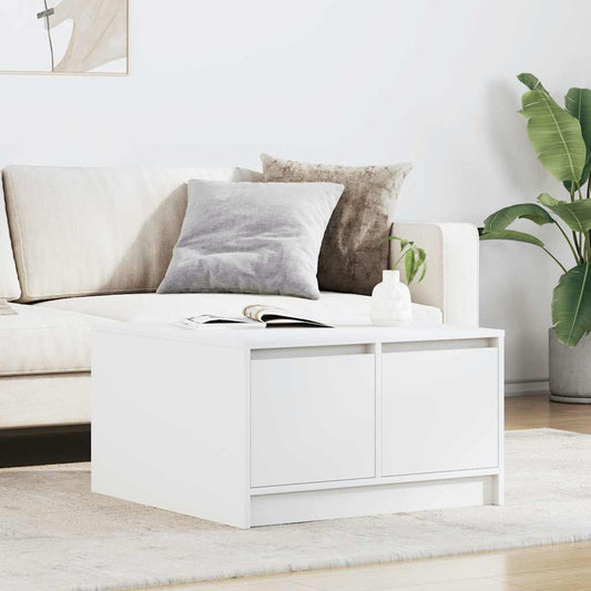 vidaXL Coffee Table with Drawers White 70,5x70x40 cm 1