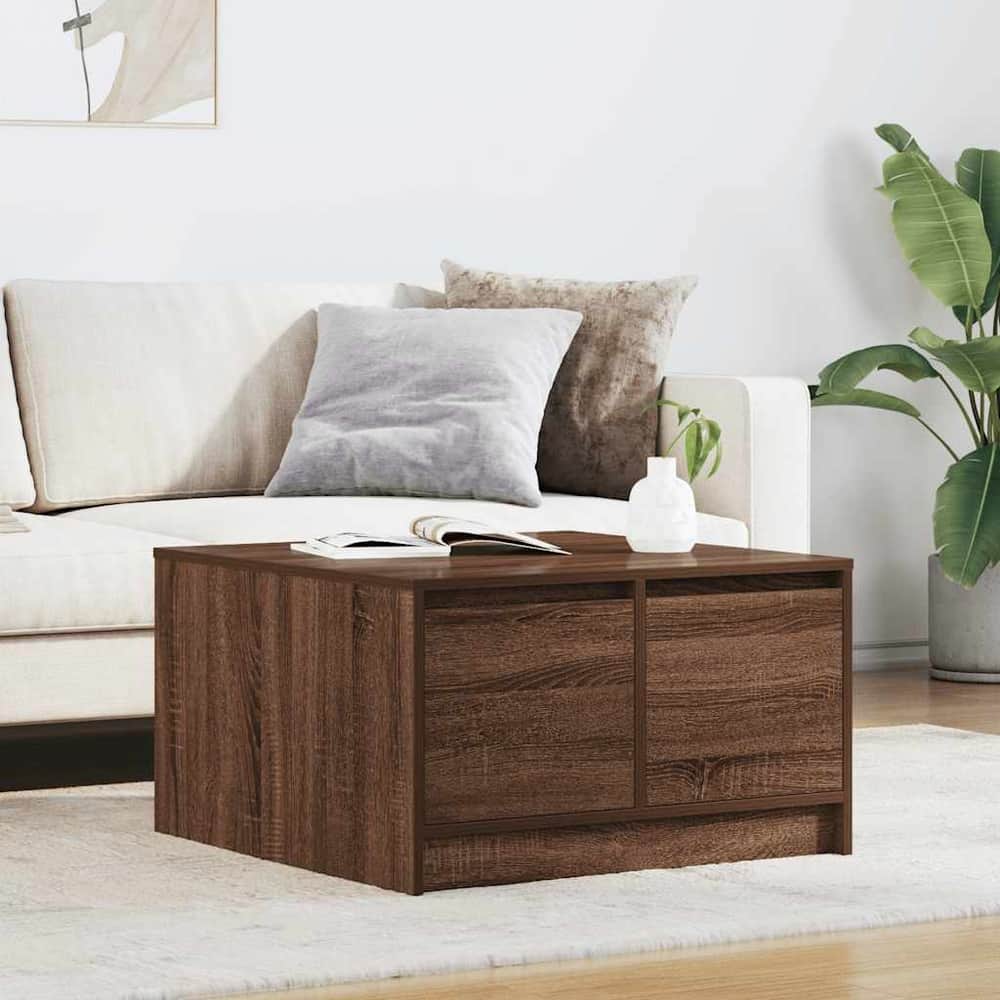 Coffee Table with Drawers 70,5x70x40 cm Brown oak 70.5 cm 70 cm