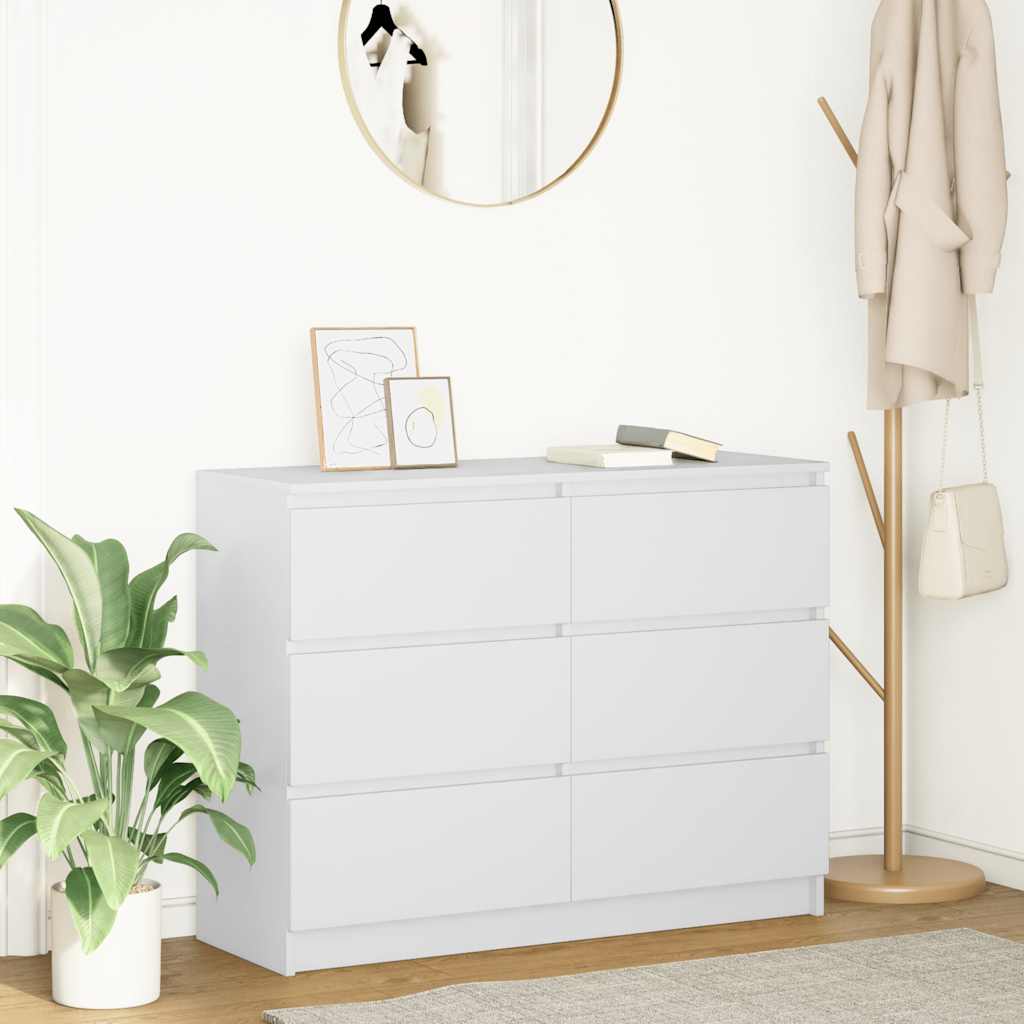 Sideboard 100x35x76 cm Engineered Wood White