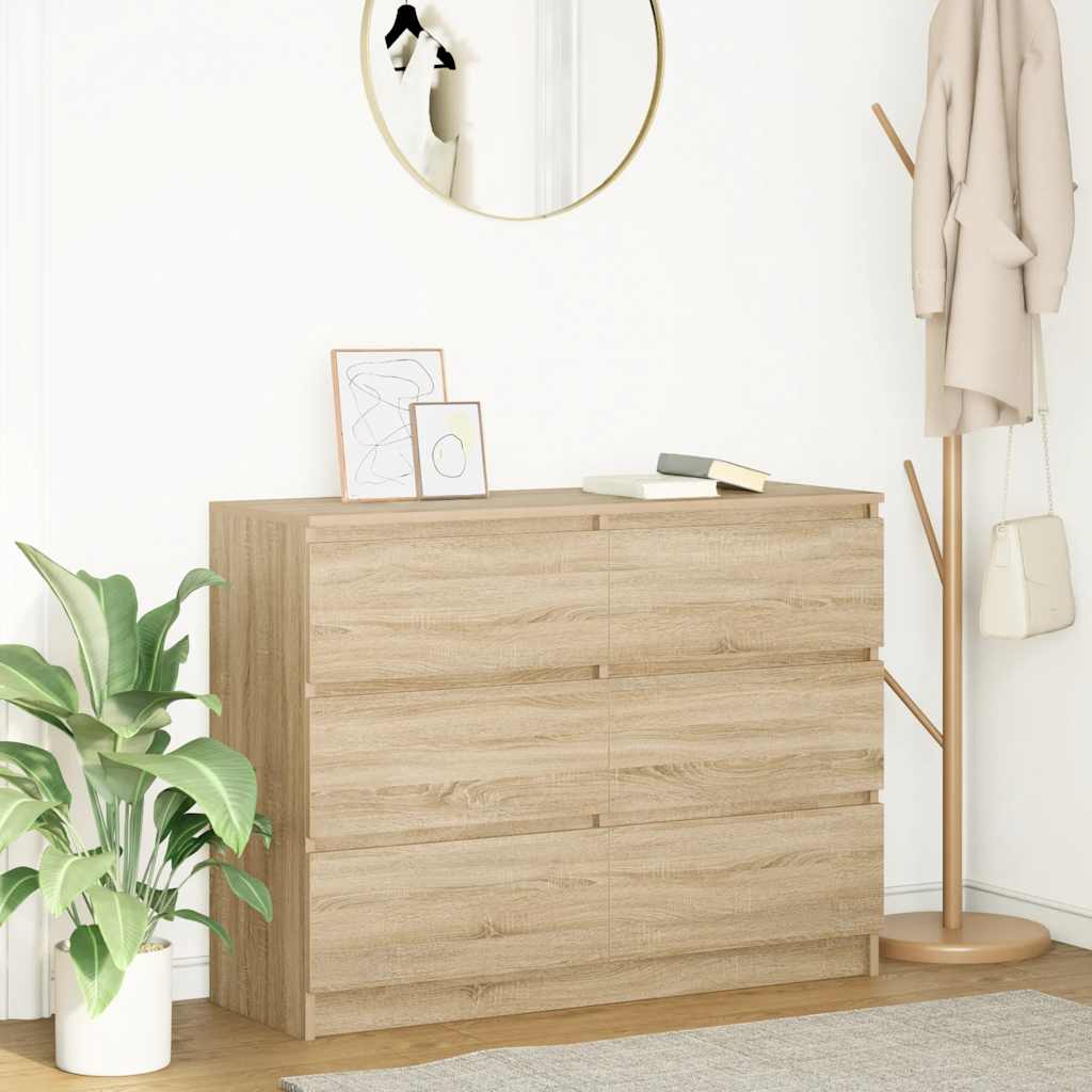 Sideboard 100x35x76 cm Engineered Wood Sonoma oak