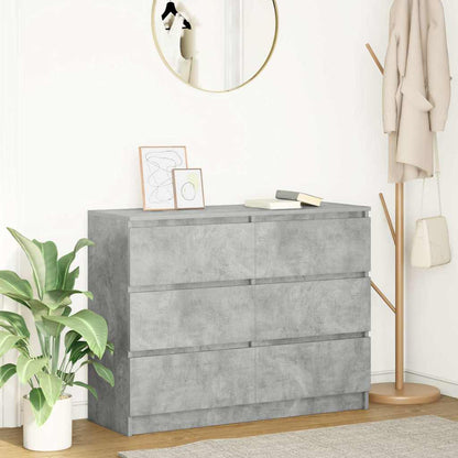 Sideboard 100x35x76 cm Engineered Wood Concrete grey