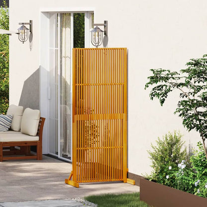 Privacy Screen Brown 79.5 x 50 x Solid Acacia Wood 180.5 cm