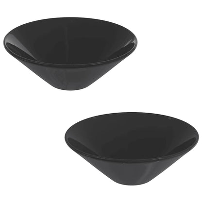 vidaXL Wash Basins 2 pcs Gloss Black Ø42x14 cm Ceramic 2