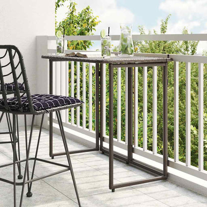 vidaXL Folding Garden Table 90x51x75 cm Poly Rattan