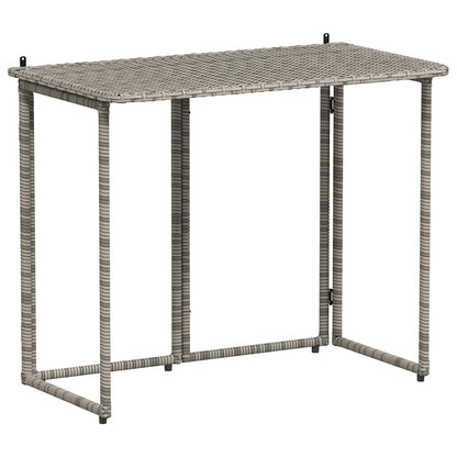 vidaXL Folding Garden Table Grey 90x51x75 cm Poly Rattan 2