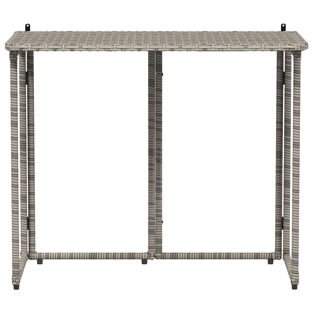 vidaXL Folding Garden Table Grey 90x51x75 cm Poly Rattan 4
