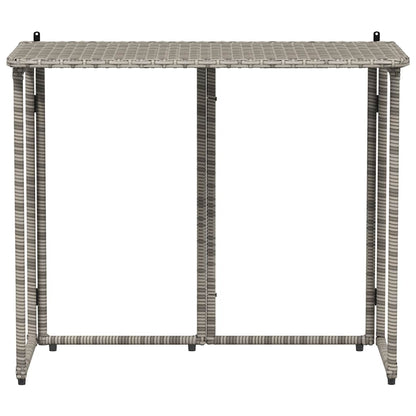 vidaXL Folding Garden Table Grey 90x51x75 cm Poly Rattan 4