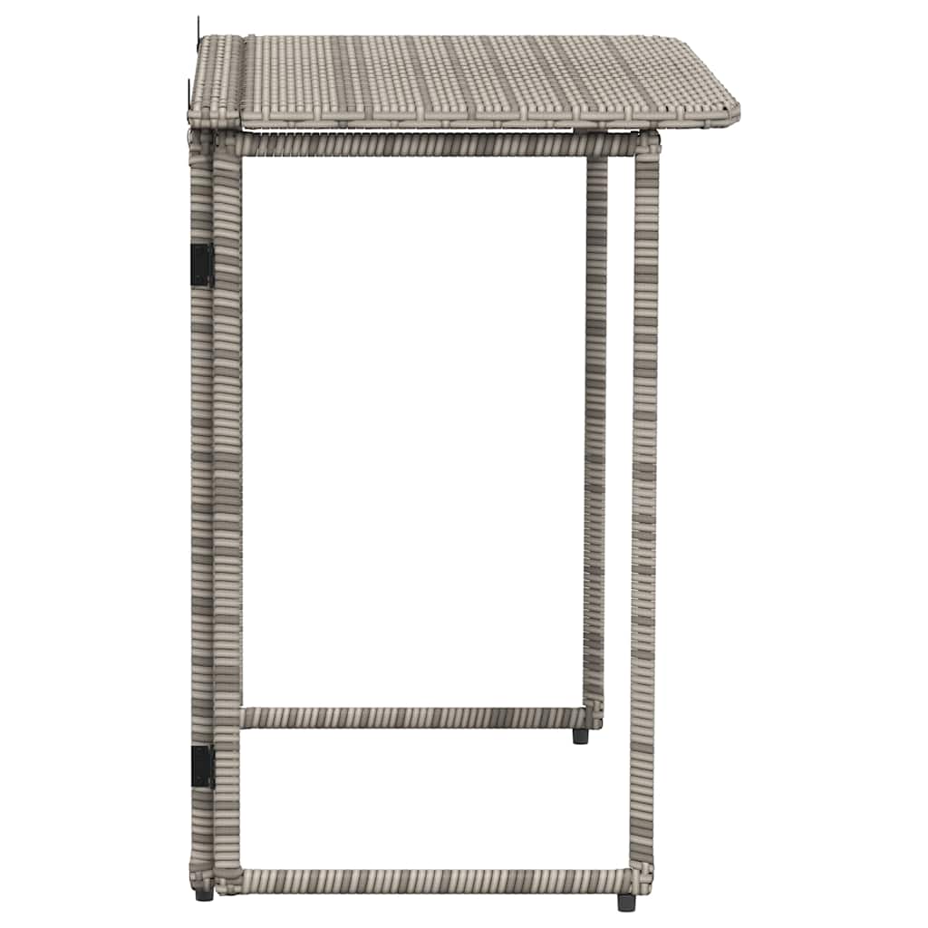 vidaXL Folding Garden Table Grey 90x51x75 cm Poly Rattan 5