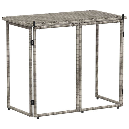 vidaXL Folding Garden Table Grey 90x51x75 cm Poly Rattan 6