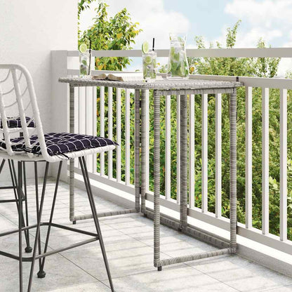 vidaXL Folding Garden Table Grey 90x51x75 cm Poly Rattan 1