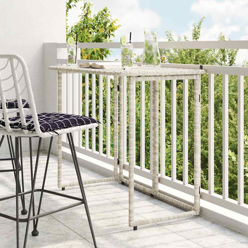 vidaXL Folding Garden Table 90x51x75 cm Poly Rattan