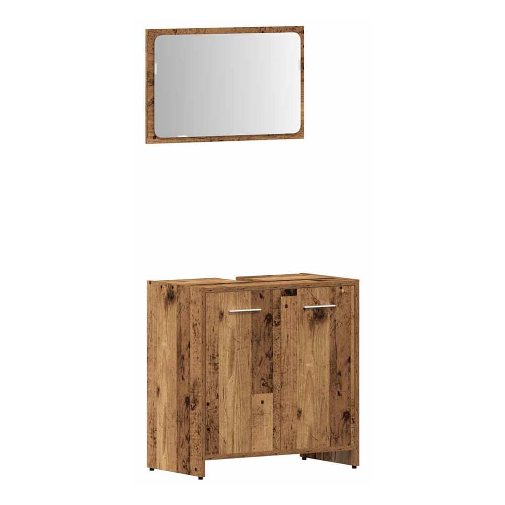 4 Piece Bathroom Furniture Set Engineered Wood Old wood
