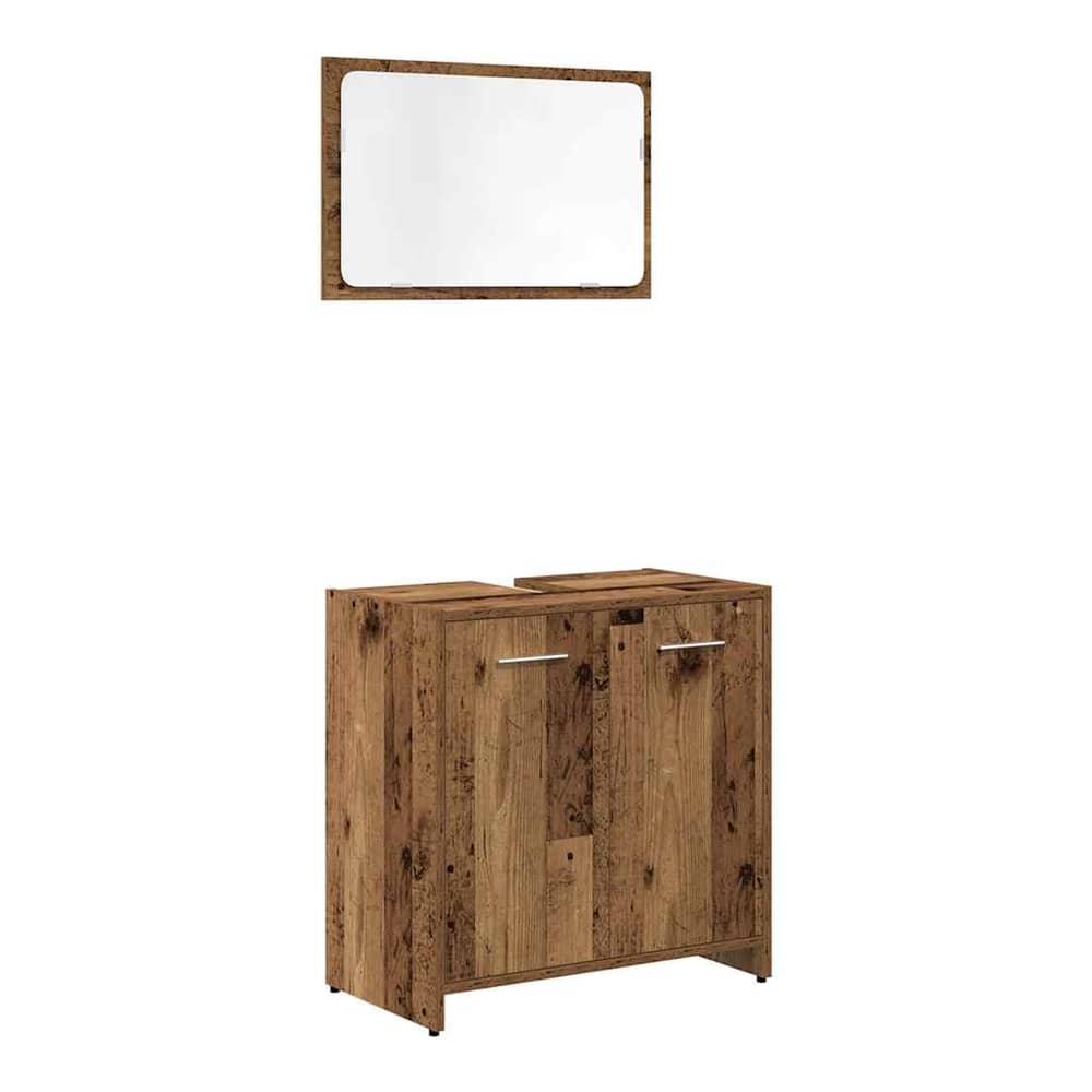 3 Piece Bathroom Furniture Set Engineered Wood Old wood