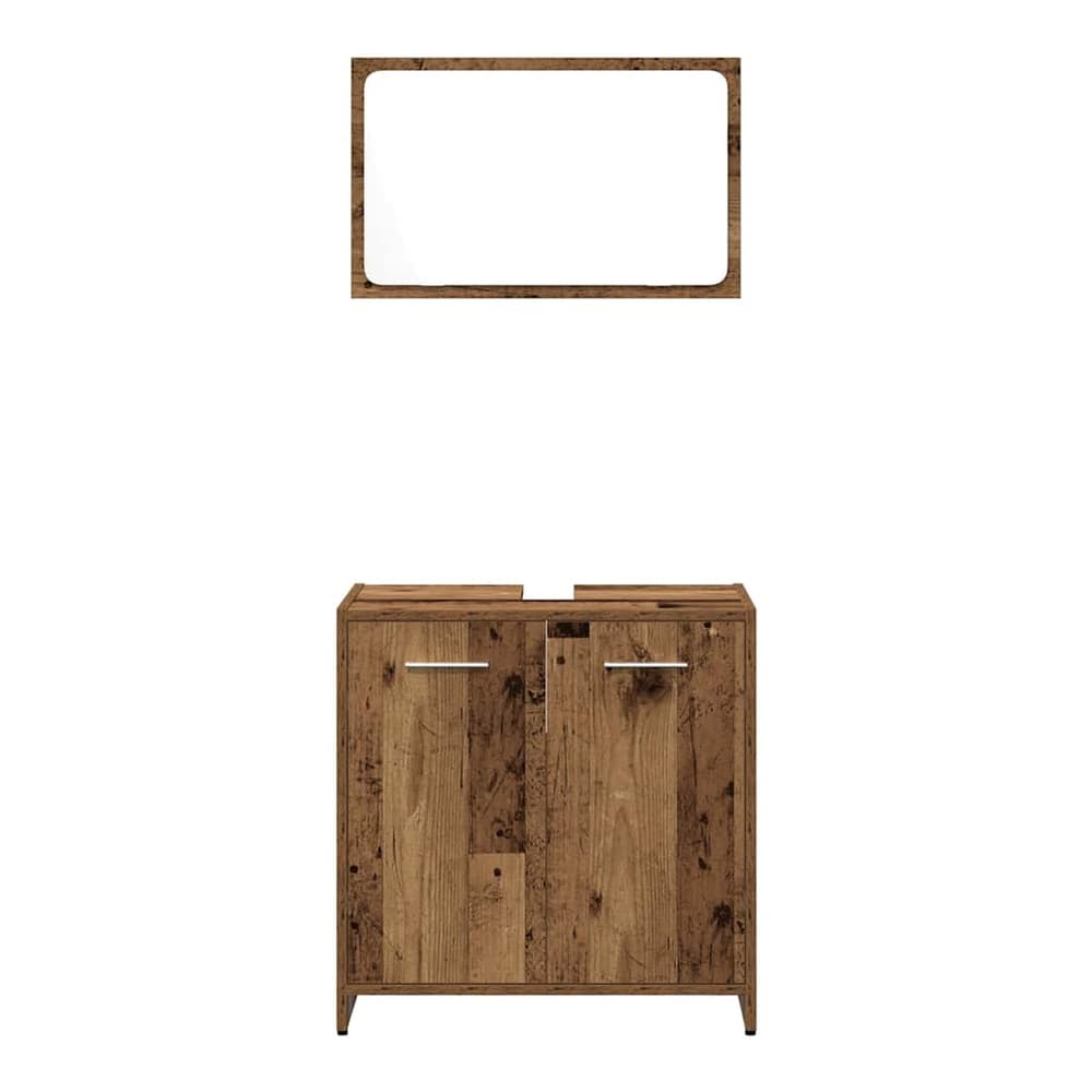 3 Piece Bathroom Furniture Set Engineered Wood Old wood