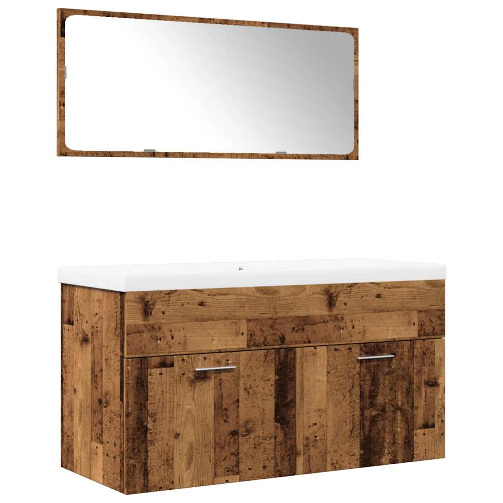 Bathroom Furniture Set Engineered Wood 90 x 38.5 x 46 cm Old wood