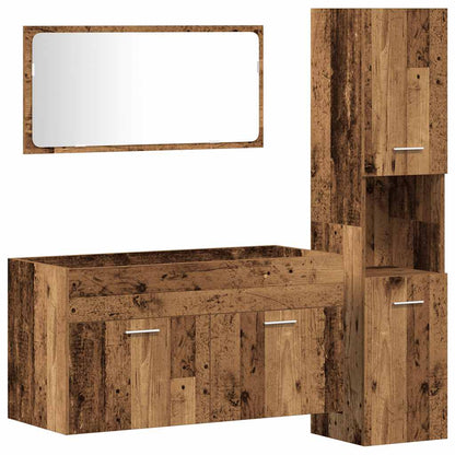 Bathroom Furniture Set Engineered Wood 90 x 38.5 x 46 cm Old wood