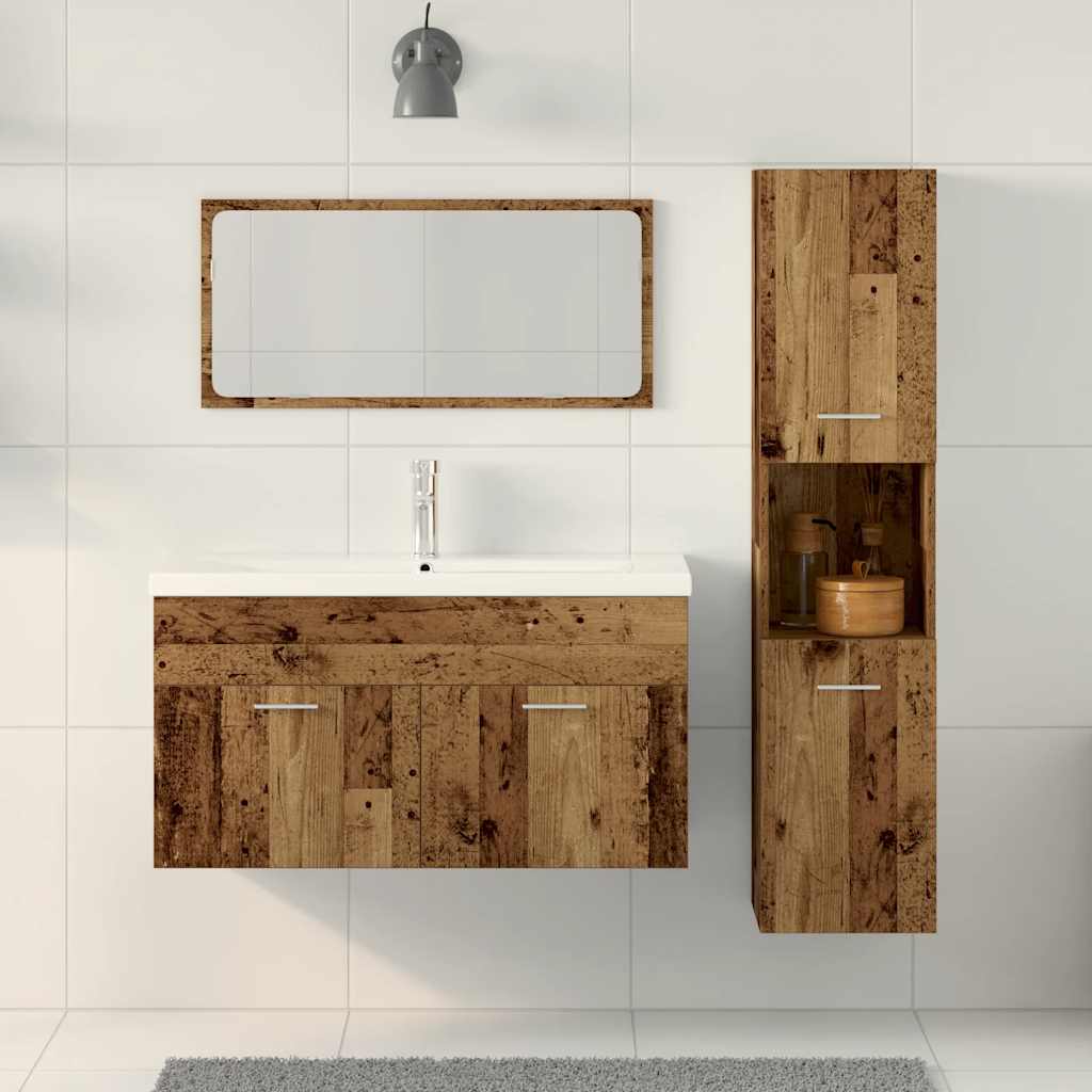 Bathroom Furniture Set Engineered Wood 90 x 38.5 x 46 cm Old wood