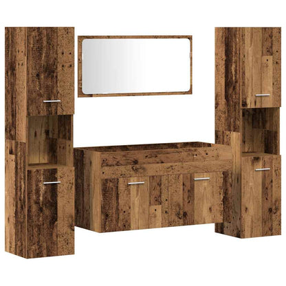 Bathroom Furniture Set Engineered Wood 90 x 38.5 x 46 cm Old wood