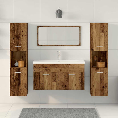 Bathroom Furniture Set Engineered Wood 90 x 38.5 x 46 cm Old wood