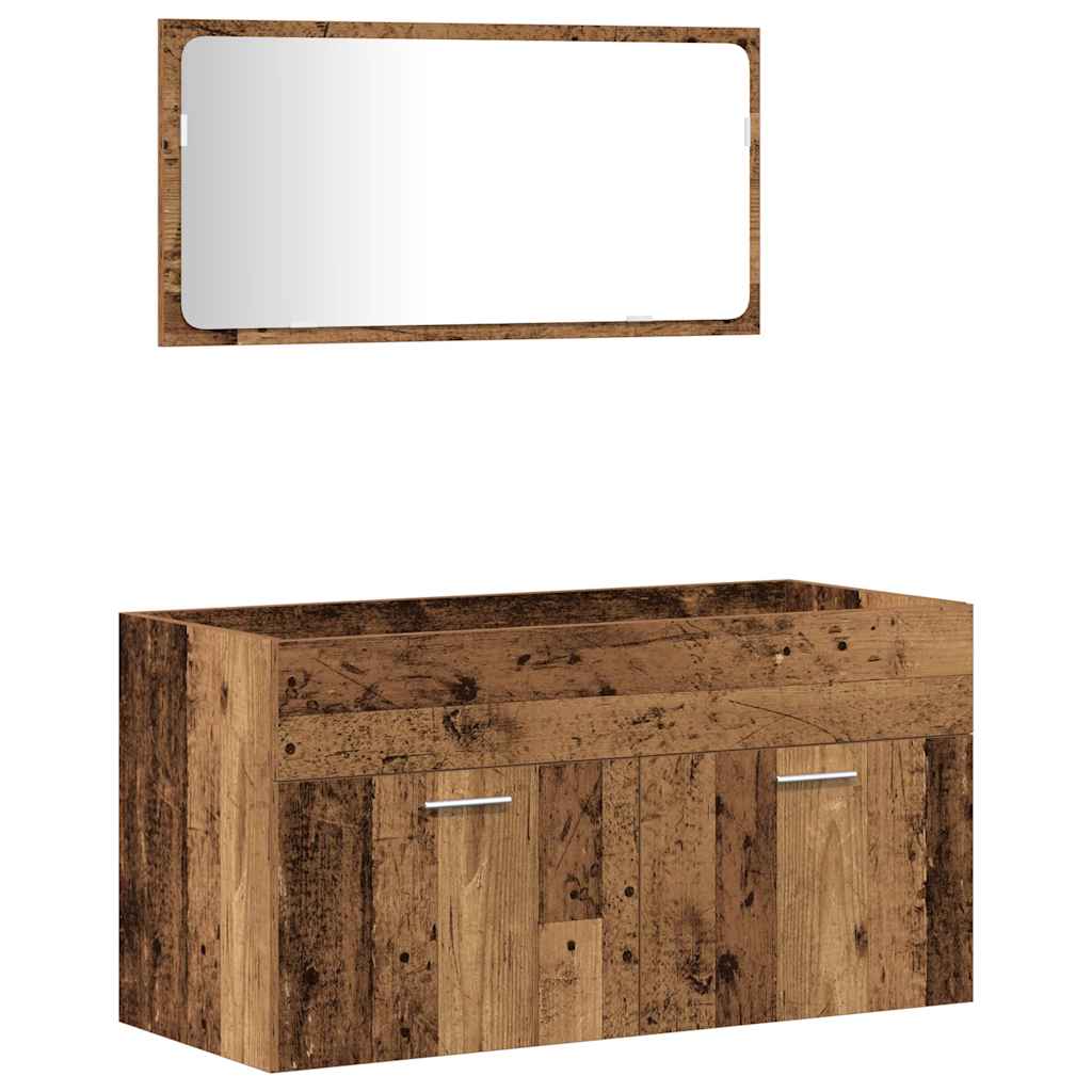 Bathroom Furniture Set Engineered Wood 90 x 38.5 x 46 cm Old wood