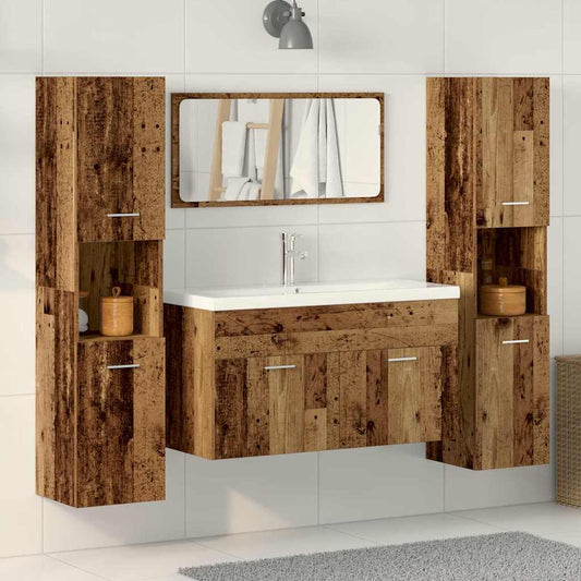 Bathroom Furniture Set Engineered Wood 90 x 38.5 x 46 cm Old wood