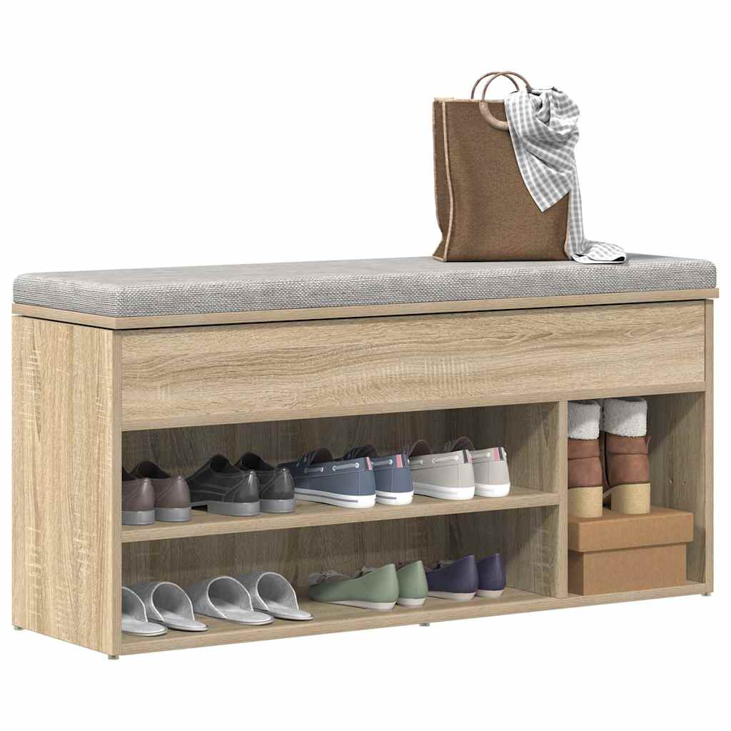 Shoe Bench 102x30,5x45 cm Engineered Wood Sonoma oak