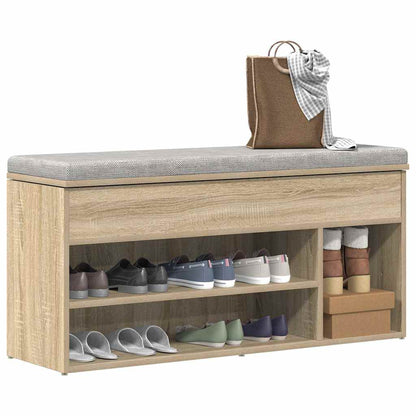 Shoe Bench 102x30,5x45 cm Engineered Wood Sonoma oak