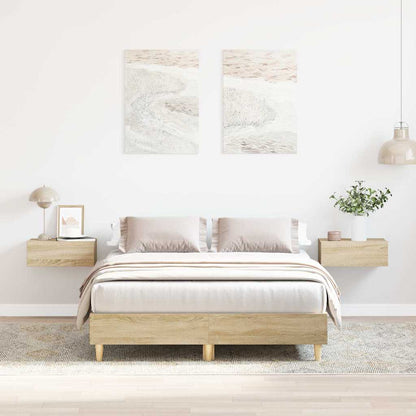 vidaXL Bed Frame No Mattress Engineered Wood Sonoma Oak