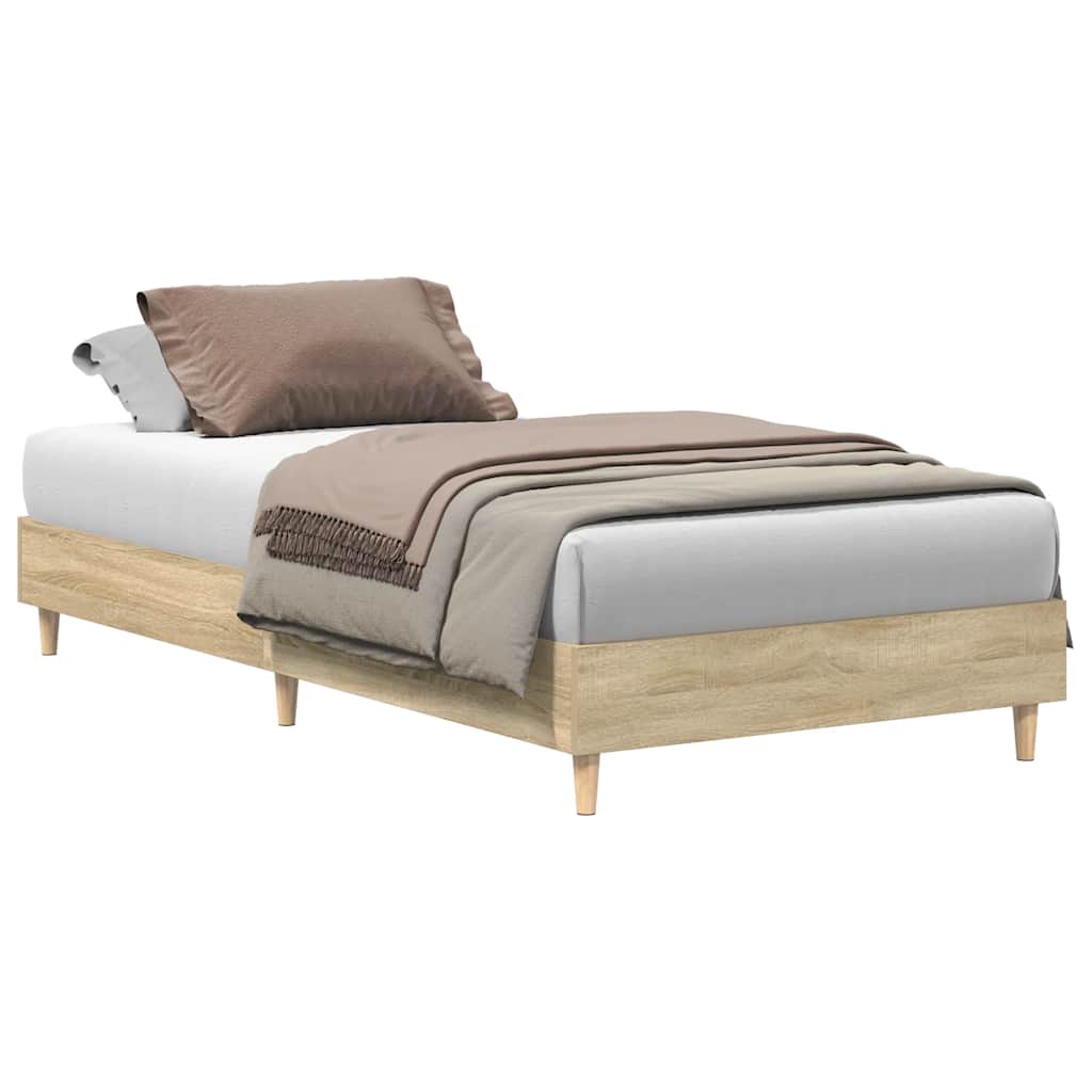 Bed Frame No Mattress Engineered Wood Sonoma oak 100 x 200 cm