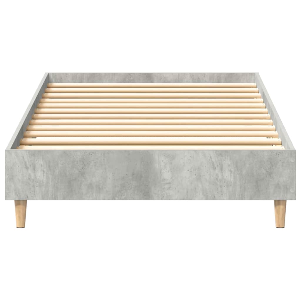 vidaXL Bed Frame No Mattress Concrete Grey 100x200 cm Engineered Wood 5