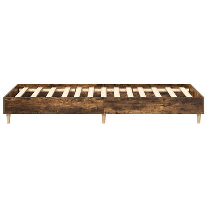 vidaXL Bed Frame No Mattress Smoked Oak 100x200 cm Engineered Wood 6