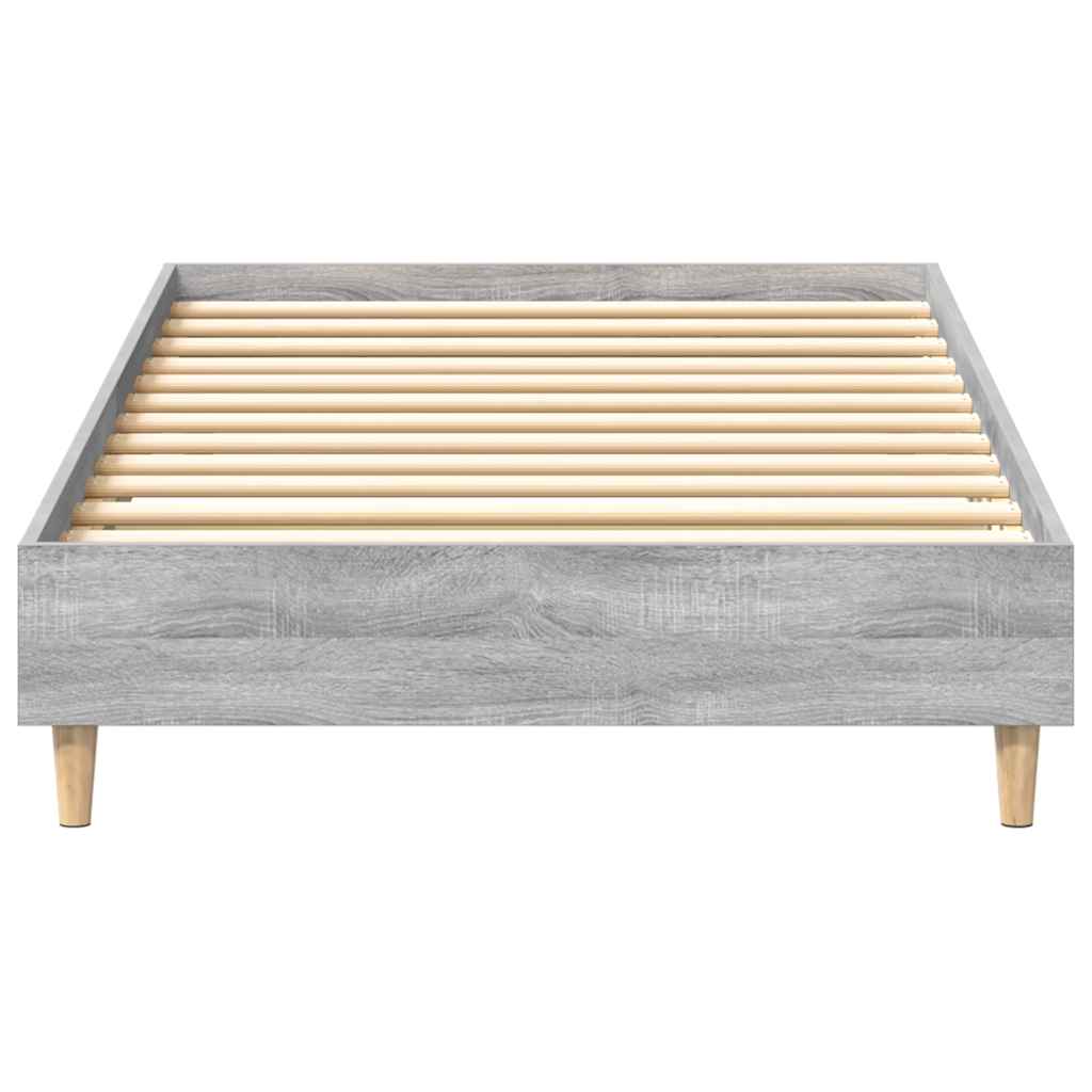 vidaXL Bed Frame No Mattress Grey Sonoma 100x200 cm Engineered Wood 5