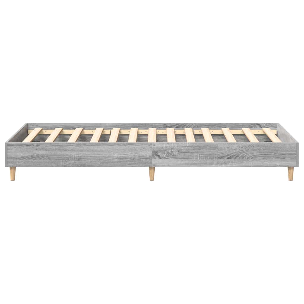 vidaXL Bed Frame No Mattress Grey Sonoma 100x200 cm Engineered Wood 6