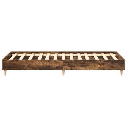 vidaXL Bed Frame No Mattress Smoked Oak 90x200 cm Engineered Wood 6