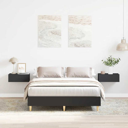 vidaXL Bed Frame No Mattress Engineered Wood Black