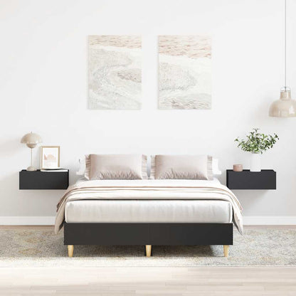 vidaXL Bed Frame No Mattress Engineered Wood Black