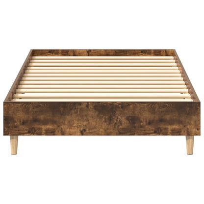 vidaXL Bed Frame No Mattress Smoked Oak 90x190 cm Single Engineered Wood 5